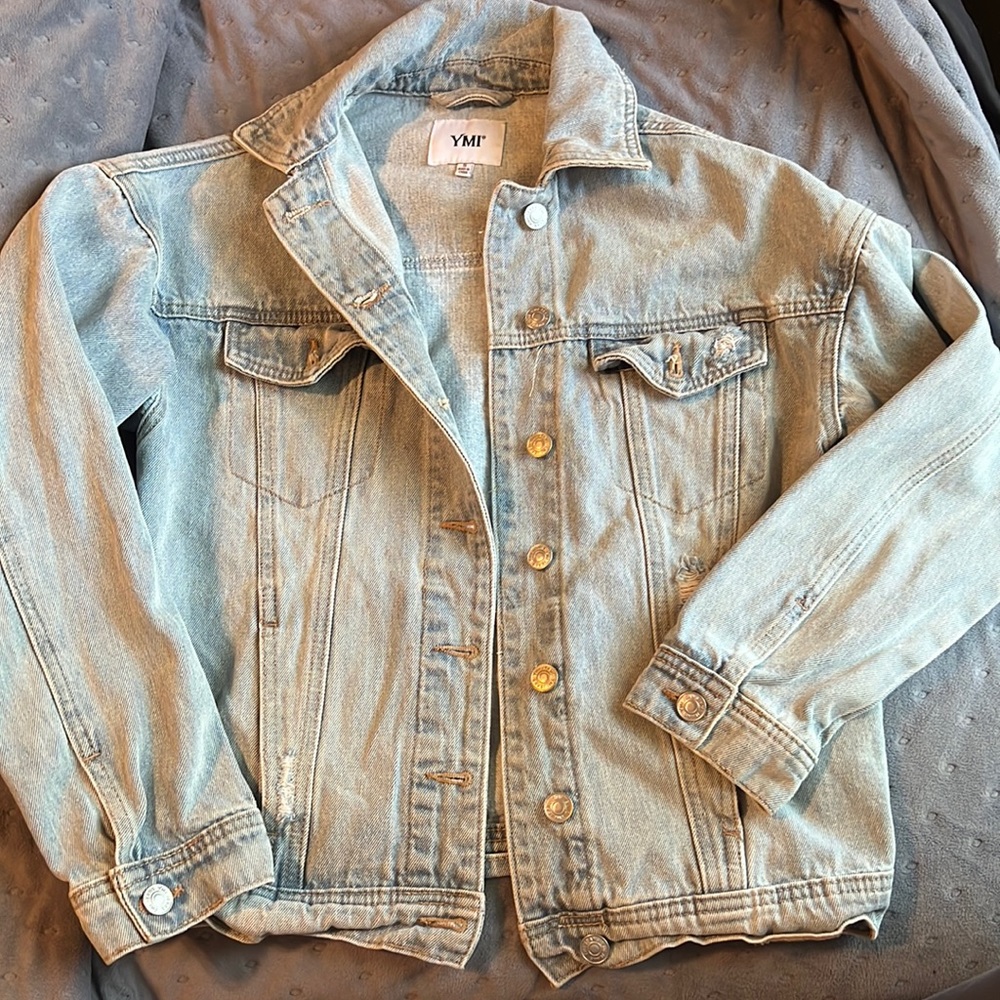light blue jean jacket